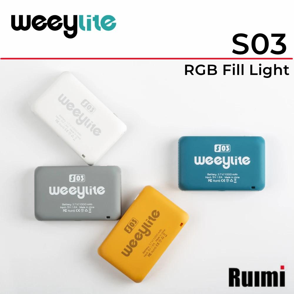 Lampe vidéo LED Weeylite S03 RGB, mini, portable, de poche, pour photographie, contrôle par applicat
