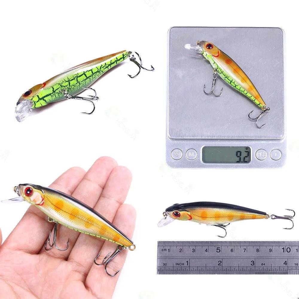 1 pièces leurre de pêche méné 88mm 9.2g appât dur flottant Wobbler Jig appât manivelle carpe bar ray