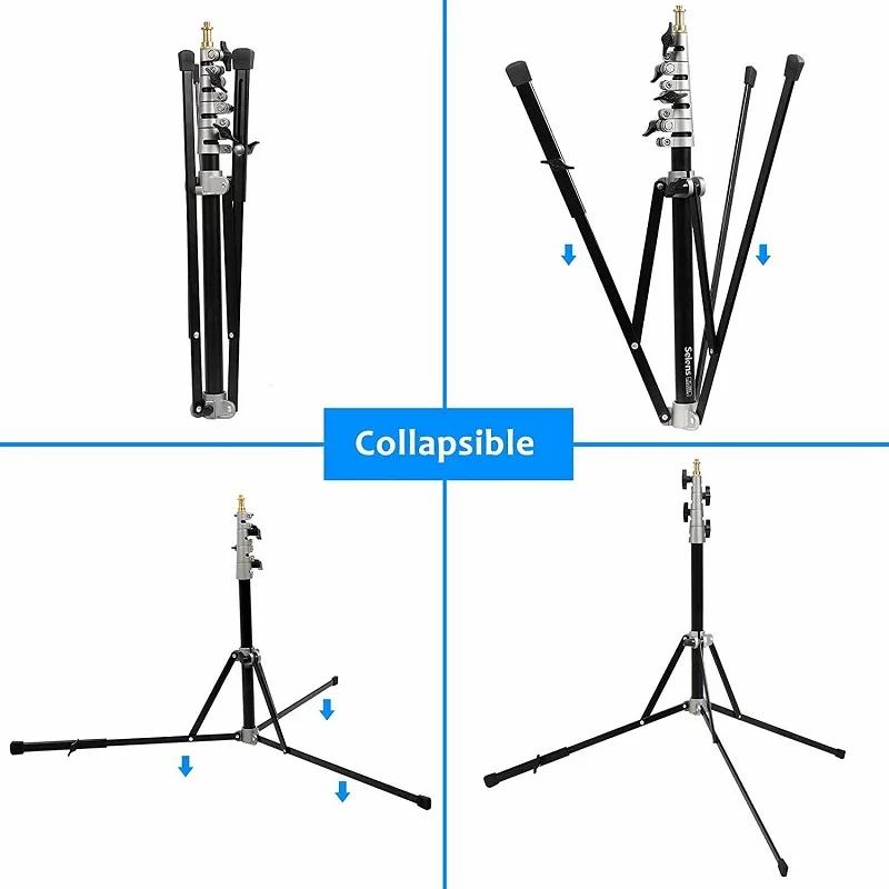 Trépied multifonction Selens 220 cm en aluminium pliable, kits de studio photo portables, accessoire