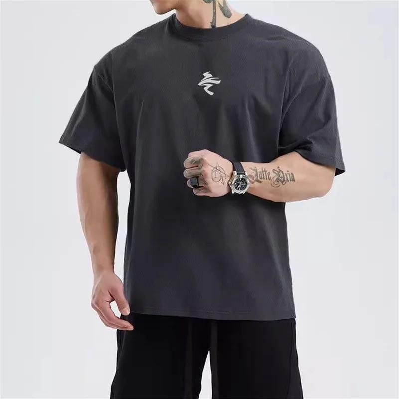 T-shirt oversize homme à séchage rapide - Haut fitness et running été en maille respirante