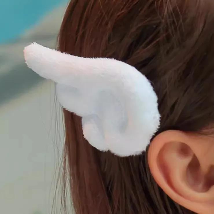 2 paires Super mignon ange aile en peluche épingle à cheveux filles pince à cheveux accessoires Barr