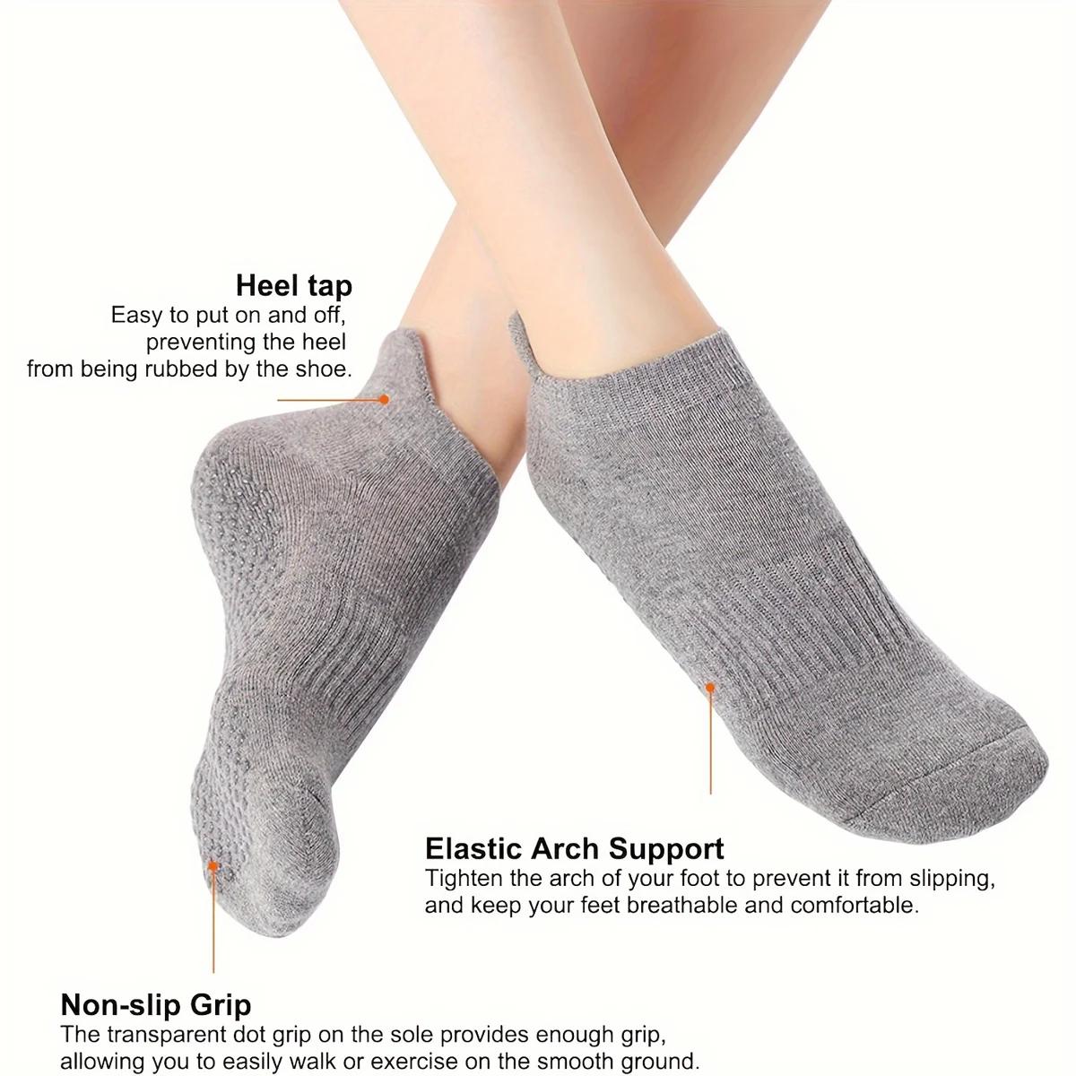 Chaussettes pilates antidérapantes femme - Chaussettes yoga coton fitness gymnastique danse ballet