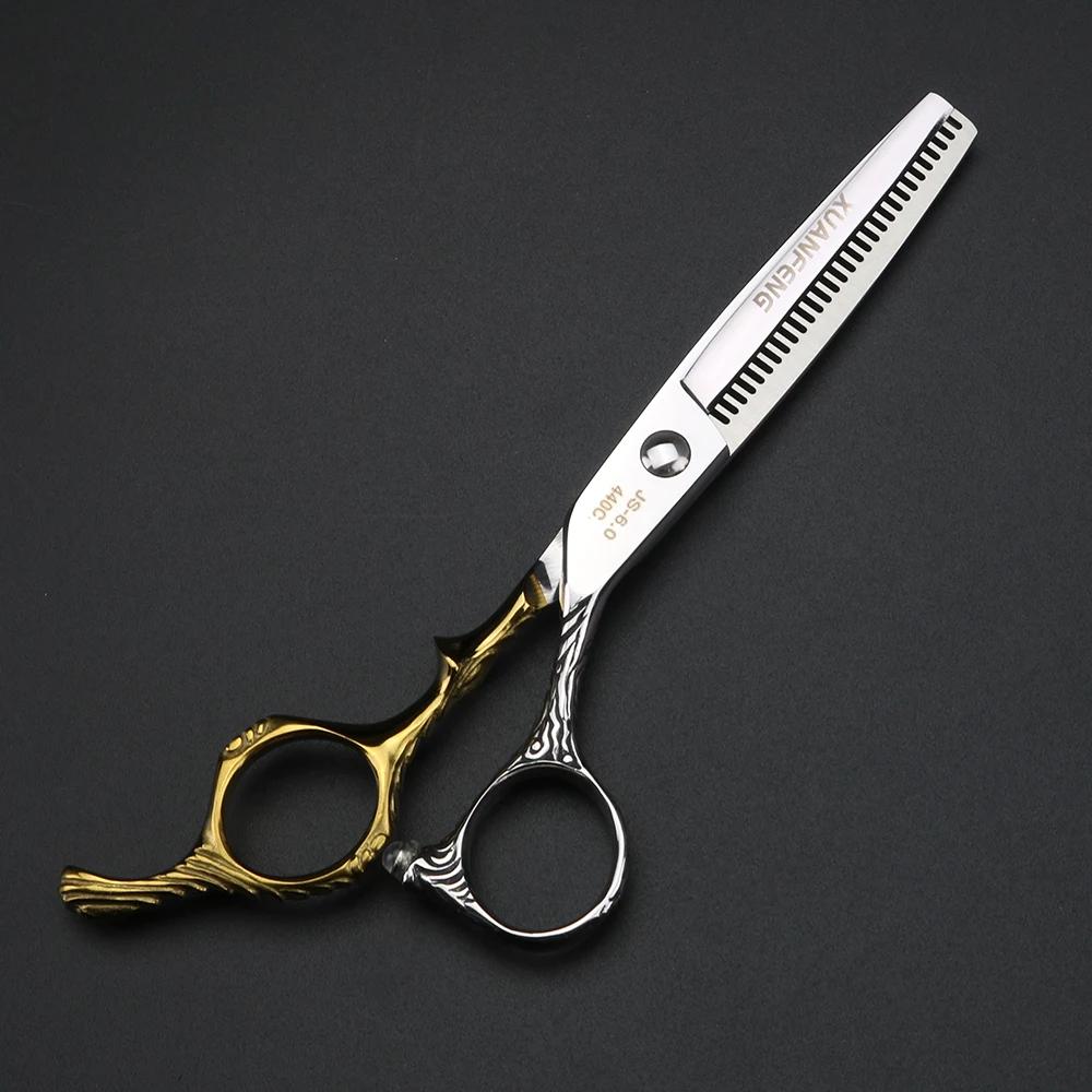 XUANFENG vis diamantées de 6 pouces, ciseaux de coiffeur dorés, outils de coiffure, ciseaux de coupe