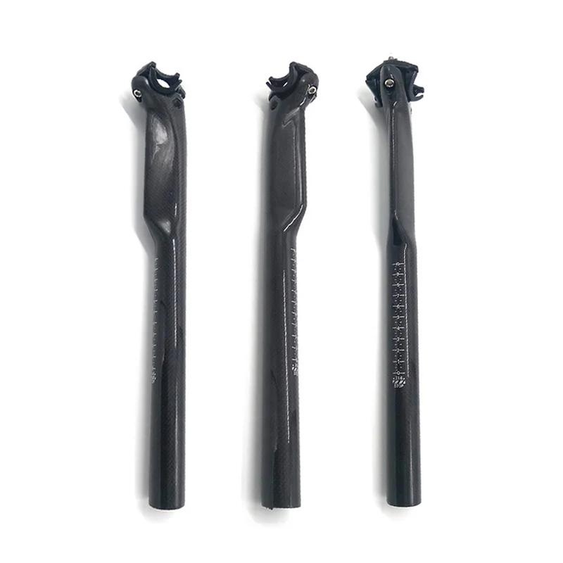 Tige de selle en fibre de carbone 3K, Tube de siège de vélo, noir mat, rouge, sans marque, 27.2/30.8