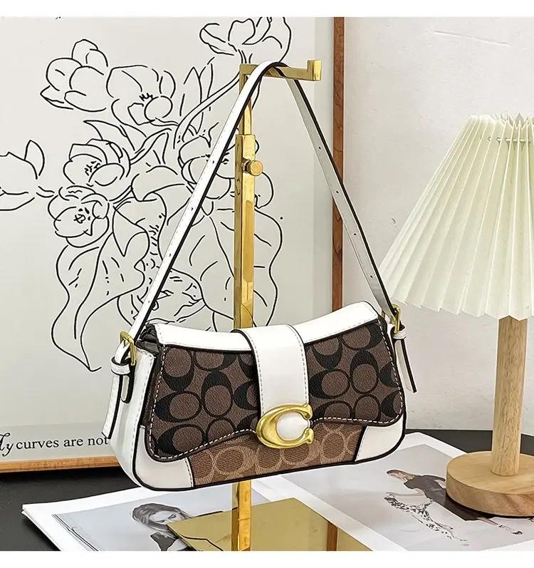 Nouveau Sac à Bandoulière Rétro Monogramme 2026 pour Femme en Cuir PU Colorblock Tendance - Sac Croi