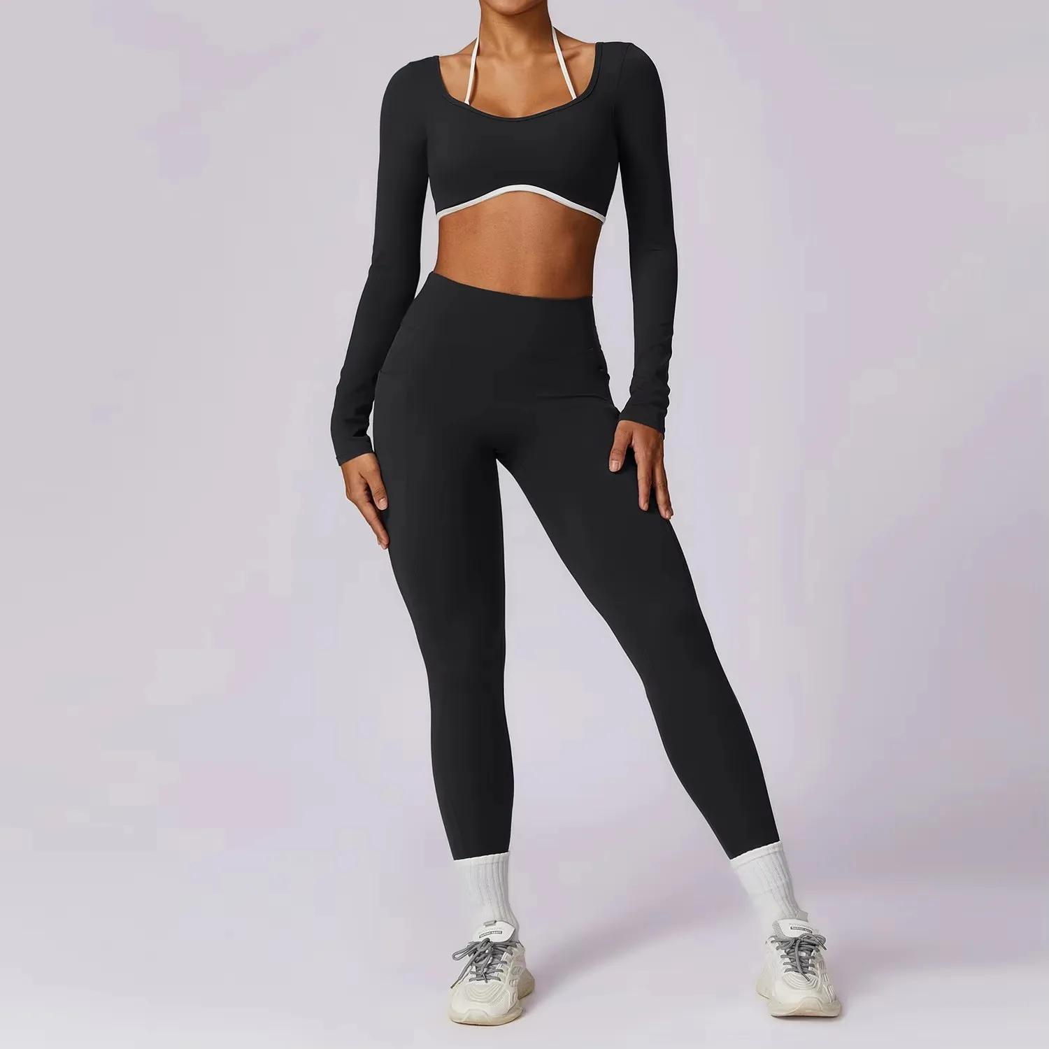 Ensemble gym 2 pièces femme dos nu : yoga, fitness, running - séchage rapide et soutien optimal