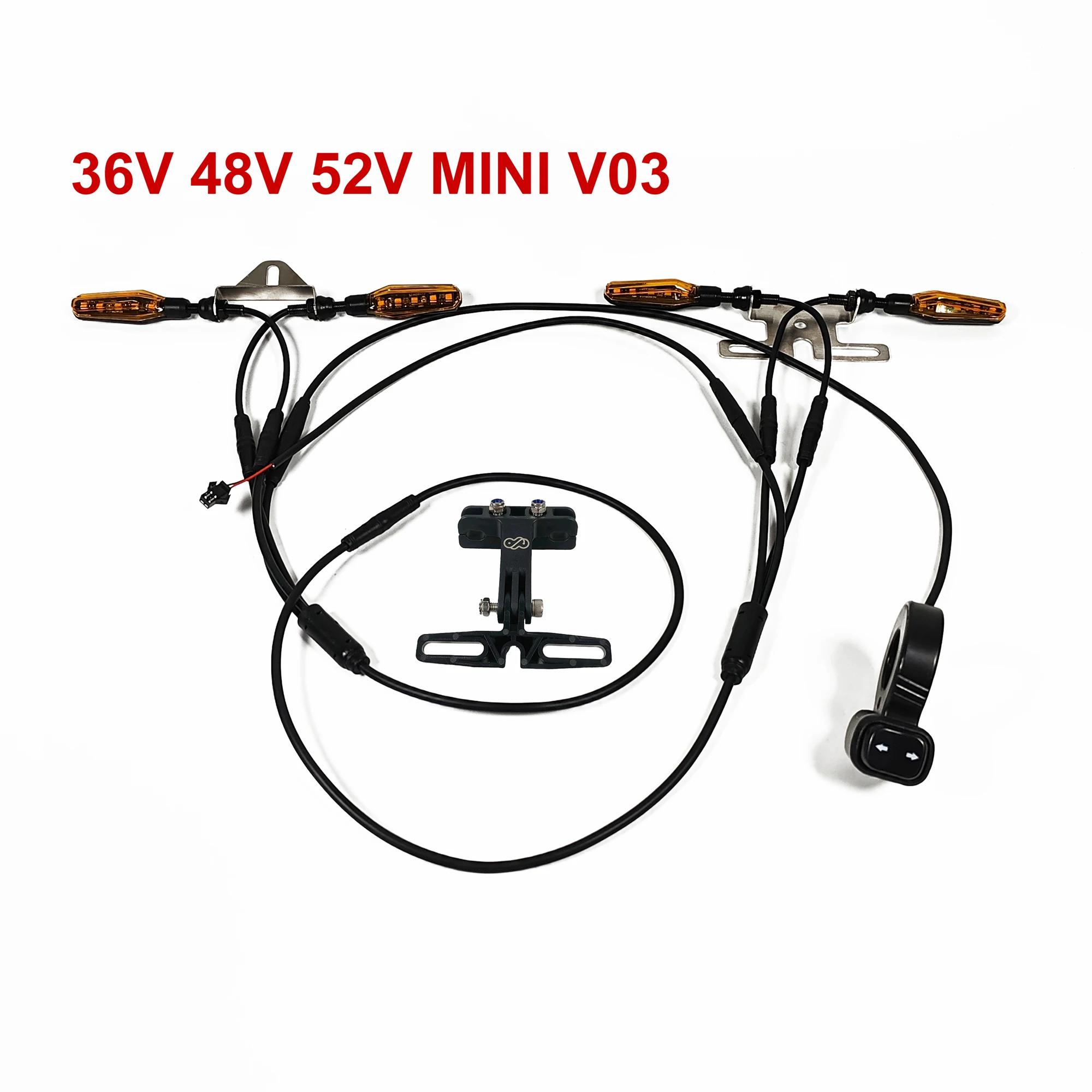 Kit de clignotants de vélo électrique IGO-E, 36V 48V52V 72V, câble étanche clignotant à flux