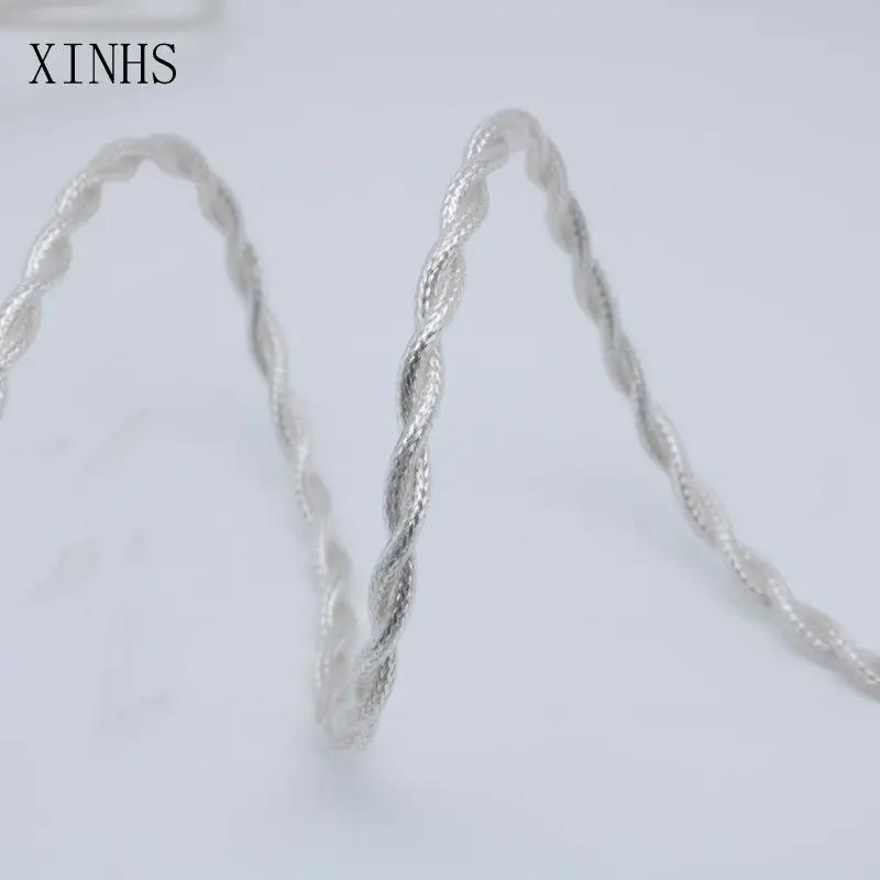 XINHS-Écouteurs filaires intra-auriculaires, placage d'argent à 2 cœurs, cuivre monocristallin, MMCX