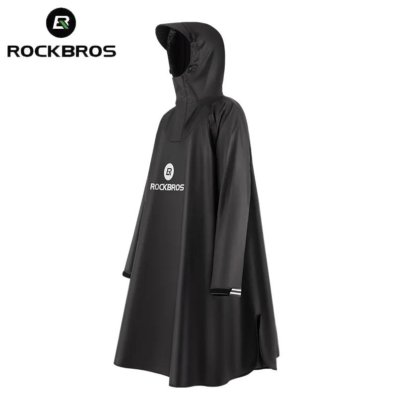 ROCKBROS-Poncho de pluie avec capuche pour homme et femme, imperméable, coupe-vent, voyage, camping,