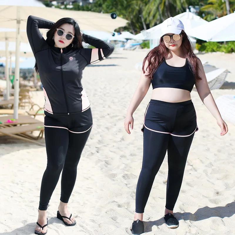 Maillot de bain cinq pièces pour femmes, grande taille, manches longues, Protection solaire, chemise