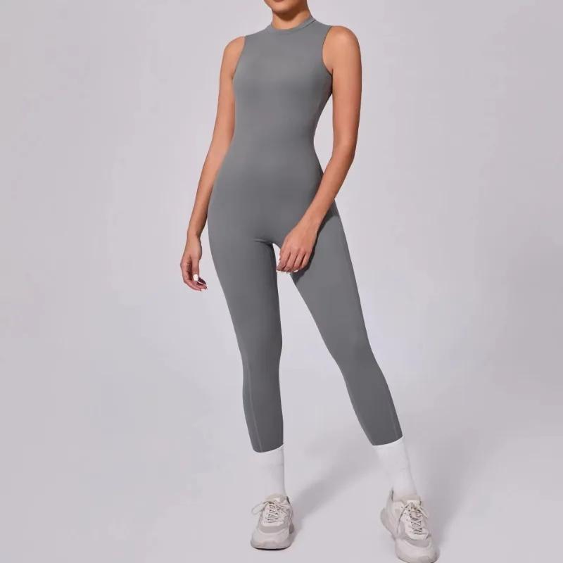 Combinaison sport haute élasticité femme - Ensemble yoga et fitness dos nu - Barboteuse sexy pour femmes actives