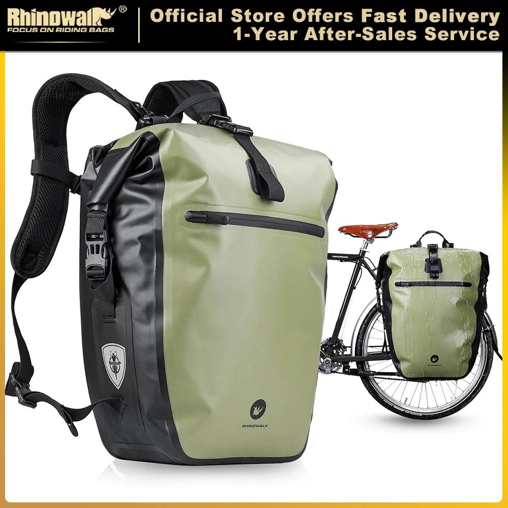Rhinowalk – sac de vélo 100% étanche, grande capacité de 27l, multifonctionnel, porte-bagages arrièr