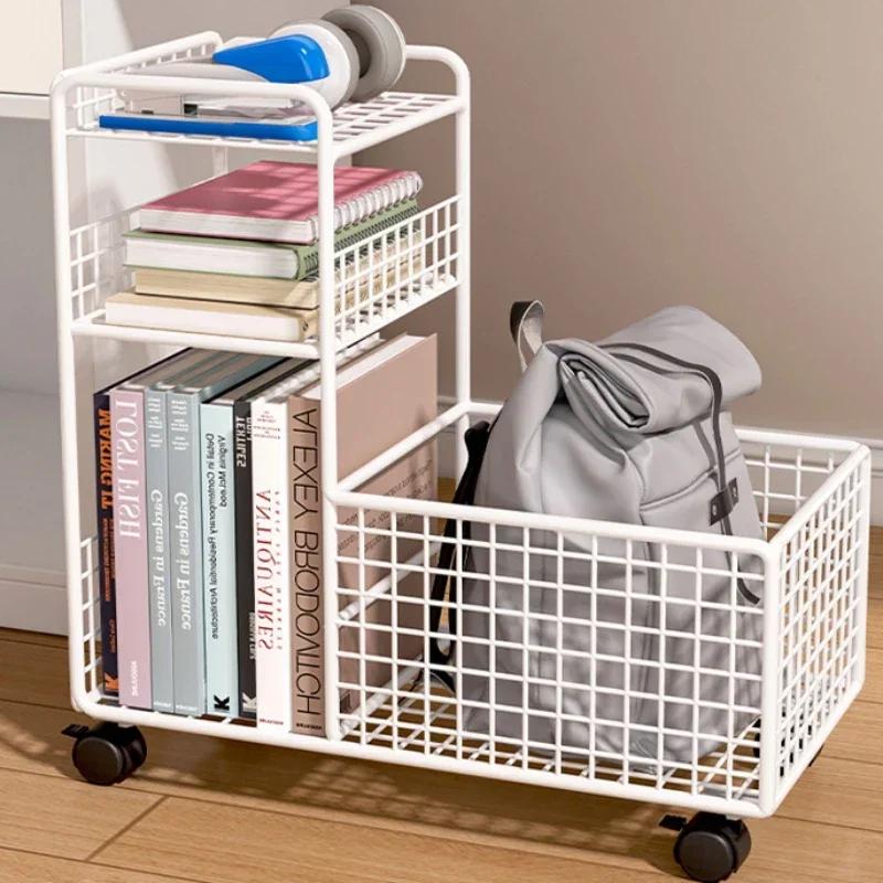 Étagère à livres multicouche pour stockage de documents, chariot multifonction, bureau, salon, snack
