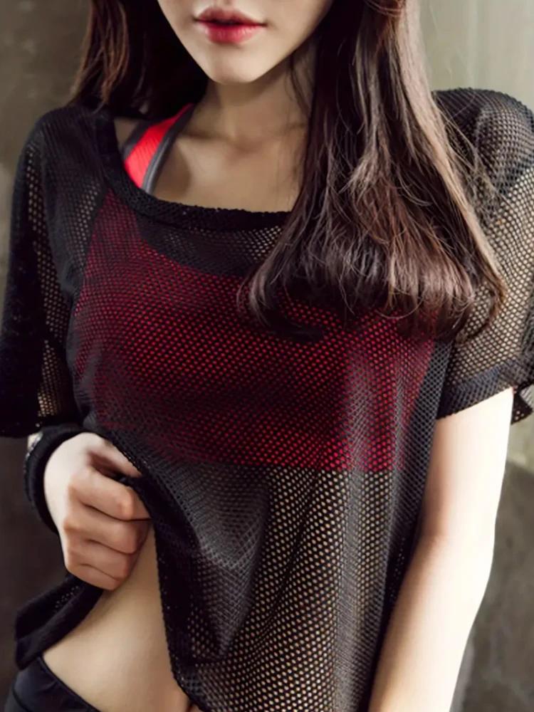 T-shirt sport femme ample manches courtes - Maille respirante à séchage rapide pour running et yoga