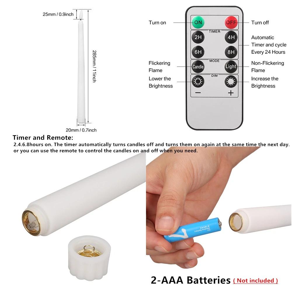 Bougies chauffe-plat scintillantes sans flamme avec télécommande, lumière de mèche 3D, ci-après les,