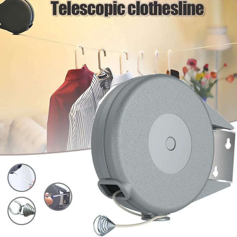 Corde à linge rétractable télescopique réglable de 12M, support de séchage de vêtements Invisible, f