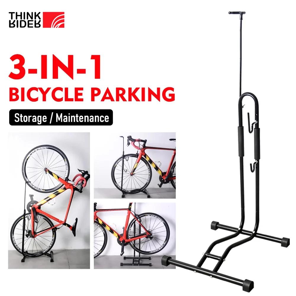 Support de vélo vertical 3 en 1, stationnement au sol de vélo T1, rangement de garage intérieur, sup