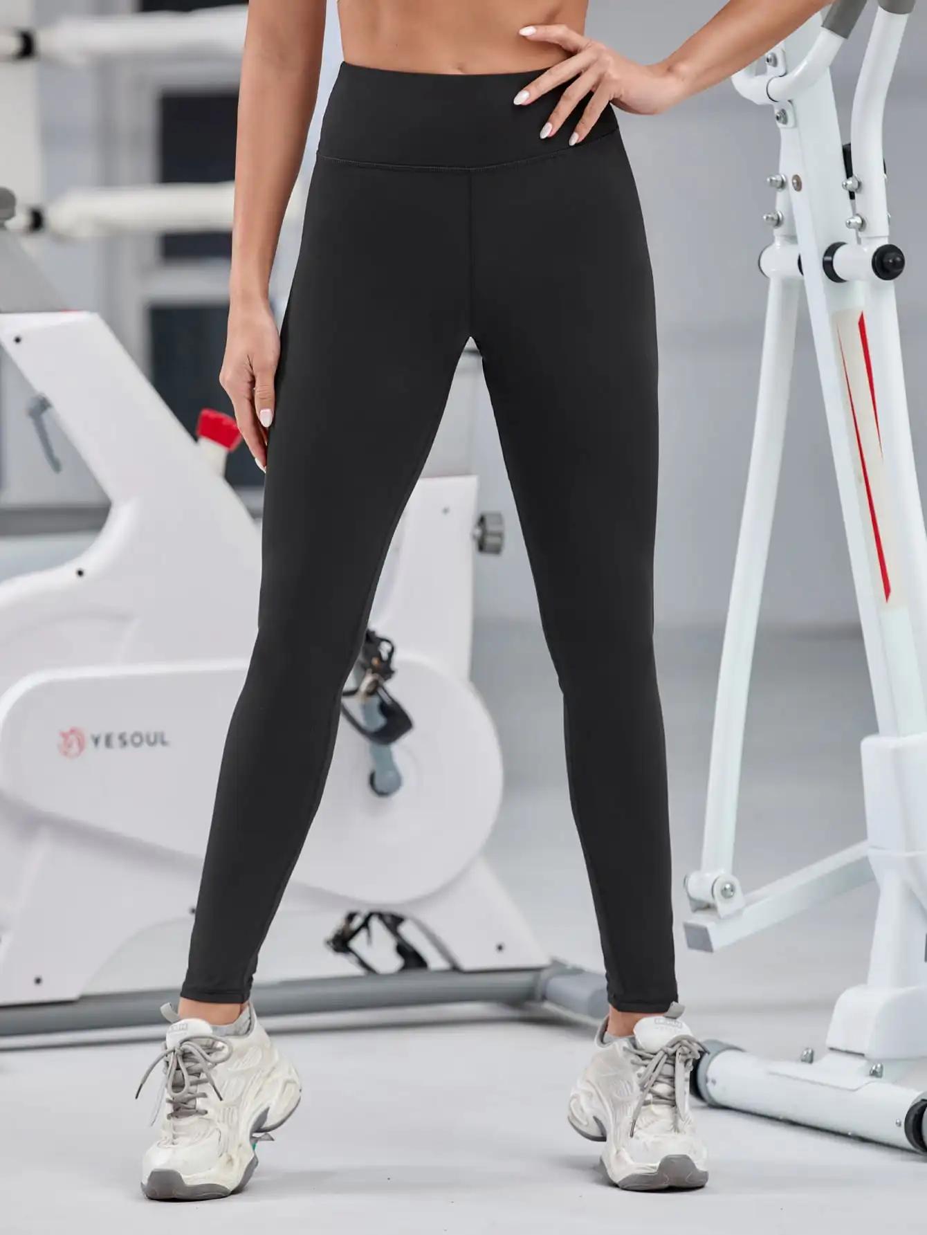Leggings fitness femme taille haute push-up pour running, yoga et gym, sensation nude