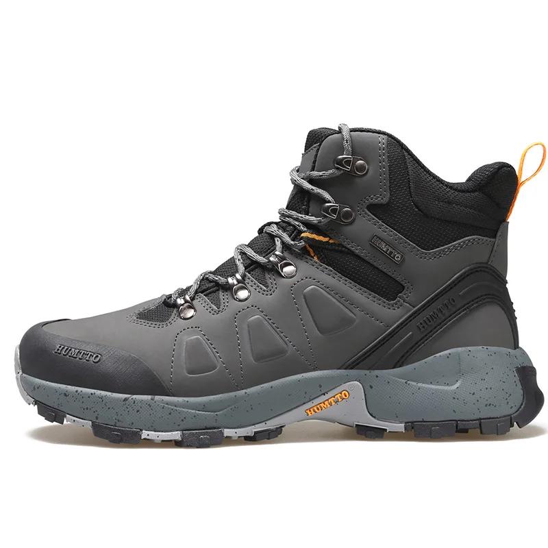 HUMTTO-Chaussures de Randonnée en Cuir pour Homme, Baskets d'Escalade Imperméables, Bottes de dehors