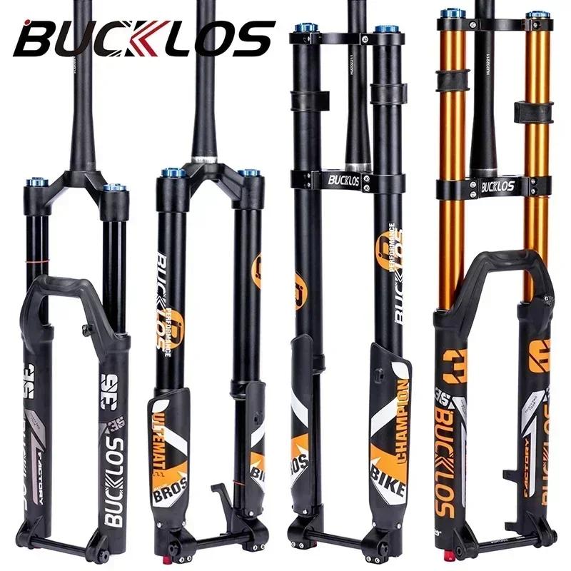 BUCKLOS – fourche à Suspension de vélo de descente, 27.5/29 pouces, 15x110mm, course 180mm, fourche