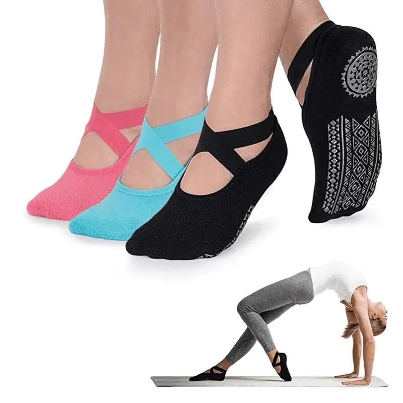 Chaussettes de Pilates coordonnantes en coton respirant pour femmes, bandage de yoga, fitness, danse