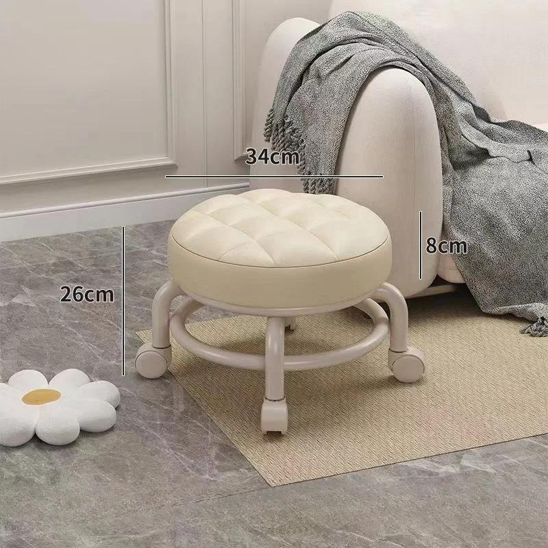 Petit tabouret à roue universelle, tabouret bas à poulie pour la maison, banc à roulettes, petit tab