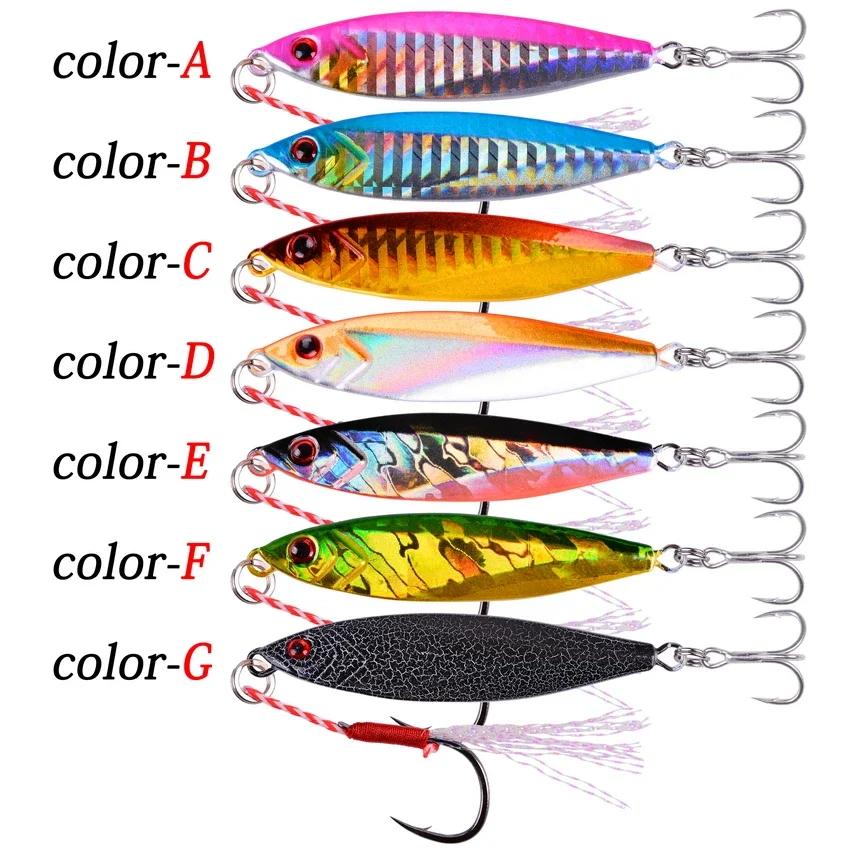 14 pièces gabarit en métal VIB leurre de pêche 14G 21G 30G leurres coulants gabarits de mer cuillère