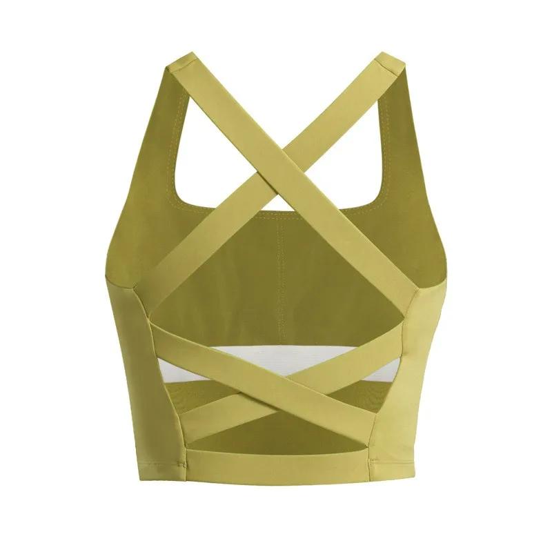 Femmes sangle croisée soutien-gorge de Sport sans couture haute Lmpact soutien-gorge de Sport Sexy Y