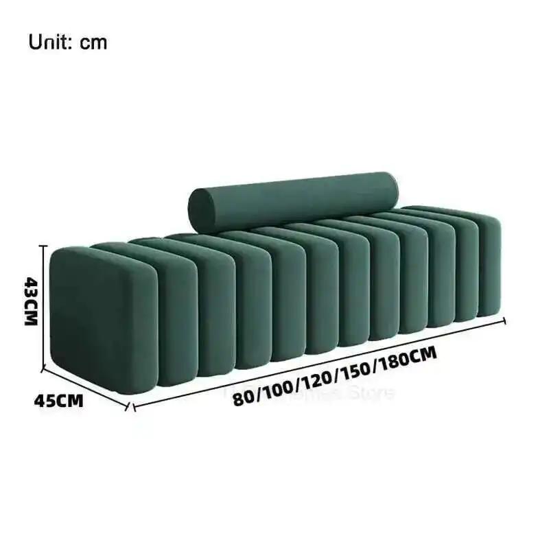 Nordique salon canapé repose-pieds lumière luxe rembourré banc chambre lit fin tabouret créatif rect