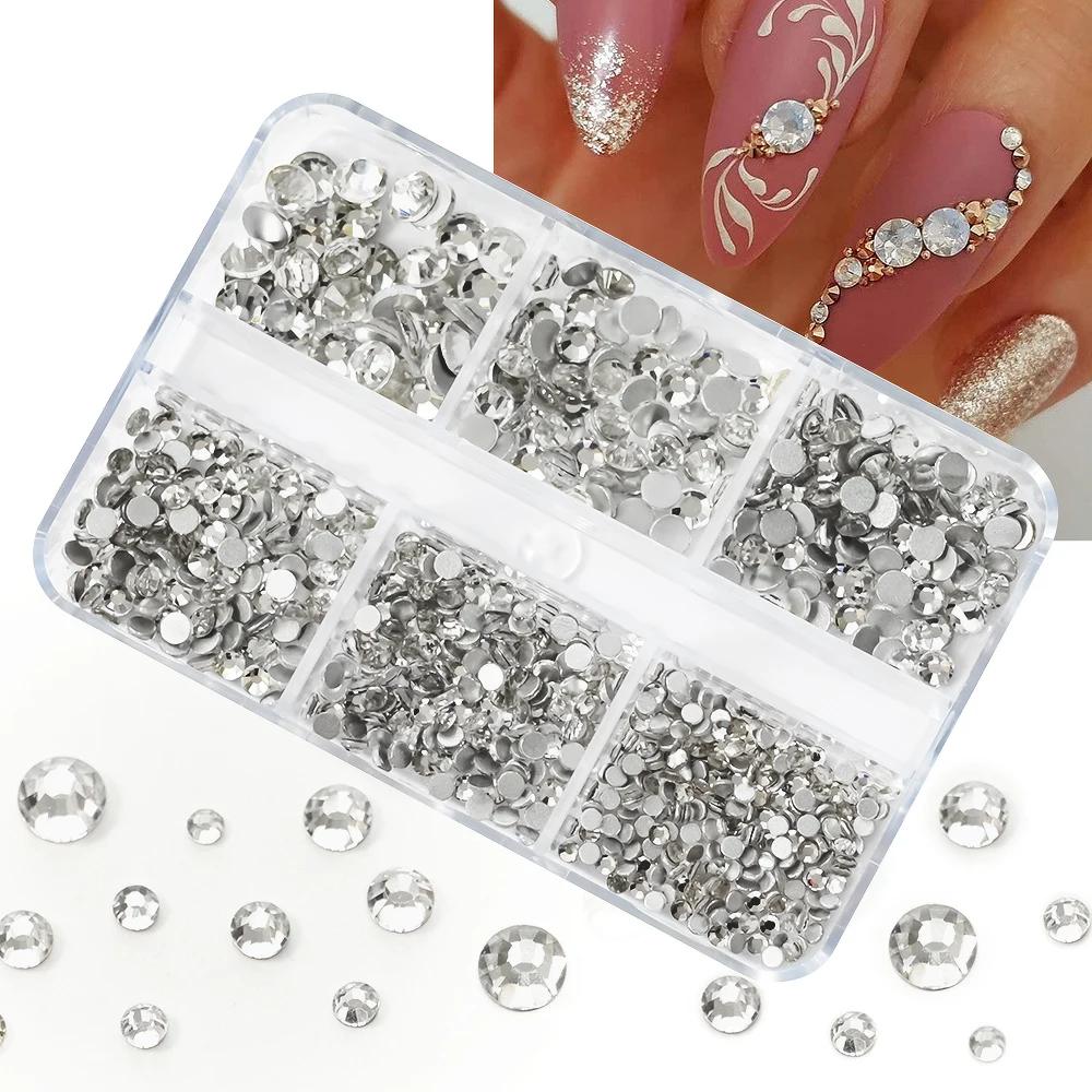 1 boîte Aurora mélange de tailles ss6-ss20 verre Non correcteur à chaud Strass dos plat pierre de cr