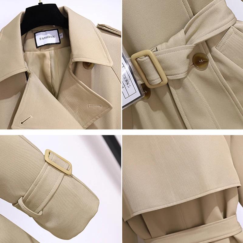 Coupe-vent de Style britannique pour femmes, Streetwear, Trench-coat à Double boutonnage, vestes kak