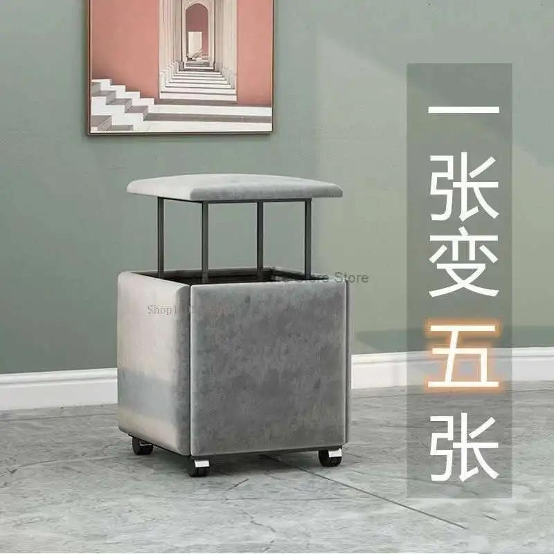 Tabouret de canapé en fer 5 en 1, meubles de salon, maison, tabouret de Rubik's Cube, chaise de rang