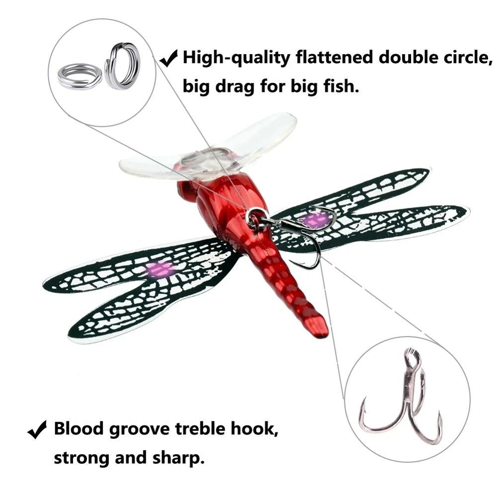 Topwater libellule mouches sèches insecte mouche leurre de pêche 6.2g 75mm truite Popper appât artif