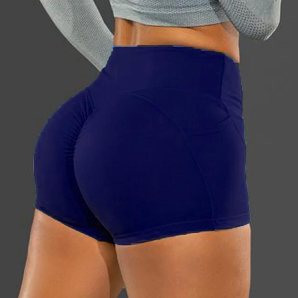 Short de fitness taille haute sans couture, pantalon de levage de hanche élastique, mode de course à