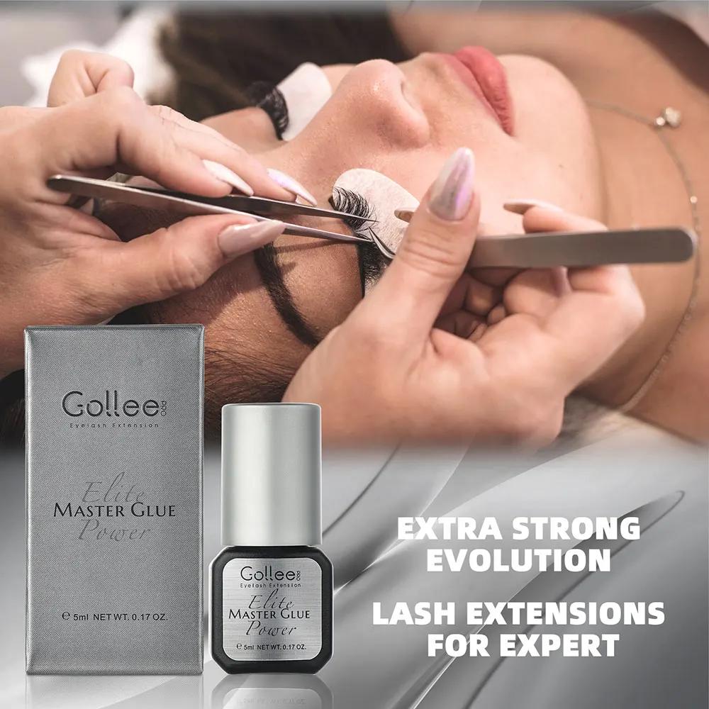 Colle à cils Gollee 0.5-1s séchage rapide, sans latex, 5ml, professionnelle, waterproof, pour extens