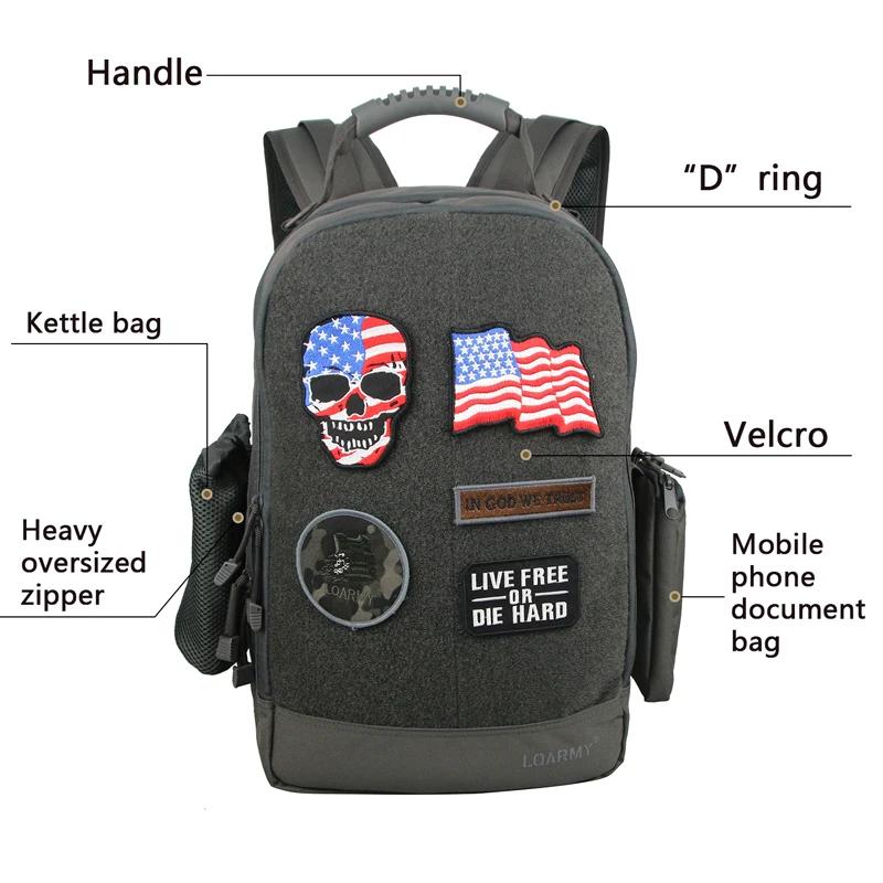Sac à dos militaire extérieur étanche pour homme, sac pour ordinateur portable multifonction, 35L