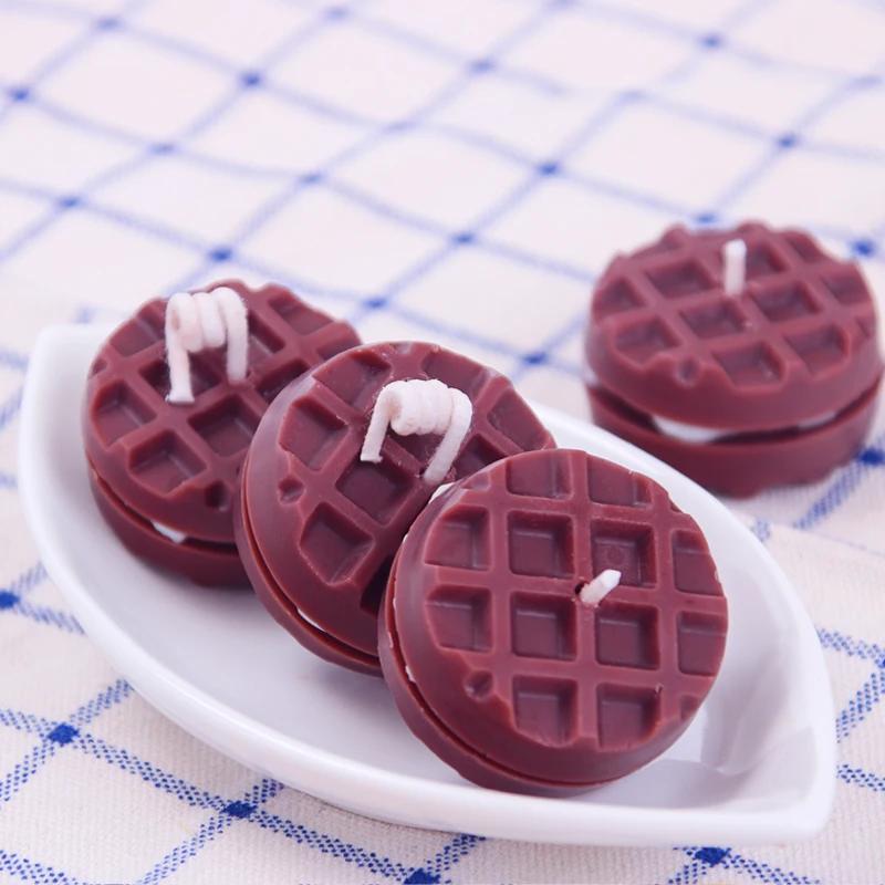 Moule de fabrication de gaufres rond mignon, outil pratique de fabrication de chocolat, bougie aroma