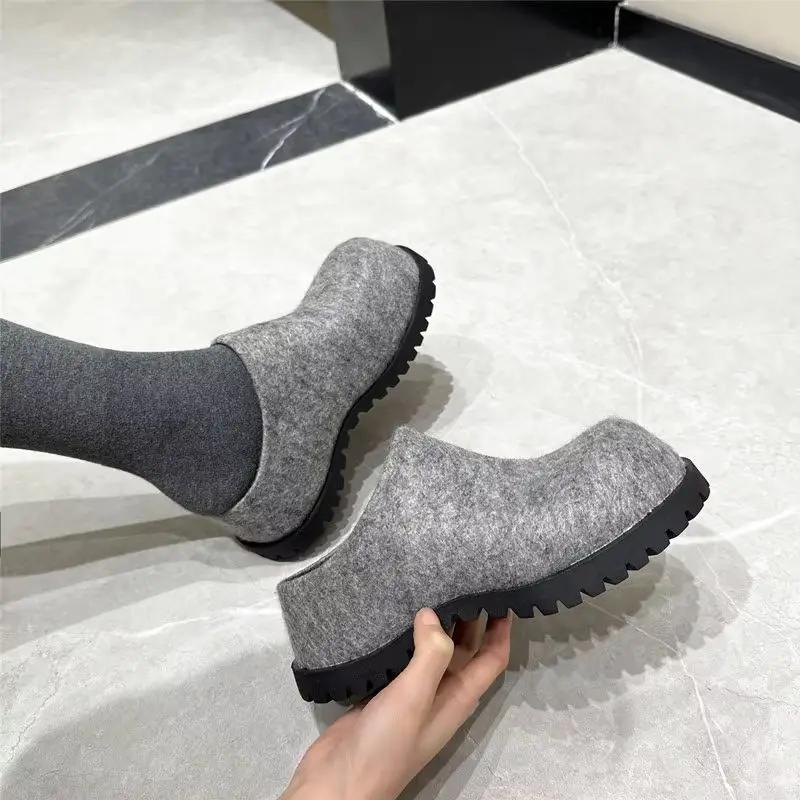 Chaussons d'extérieur pour femmes automne-hiver 2026, nouvelles pantoufles compensées à plateforme,