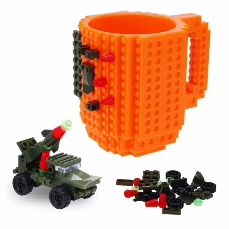 Tasse à lait créative de 350ml, tasses à café créatives en brique intégrée, support d'eau potable, b