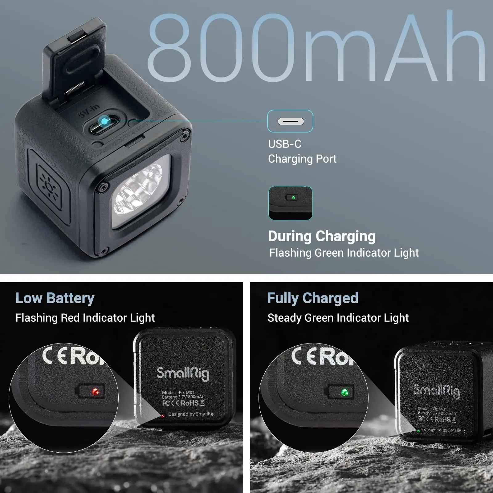 SmallRig RM01 lumière vidéo LED 5600K lumière de photographie avec 8 filtres de couleur kit d'éclair