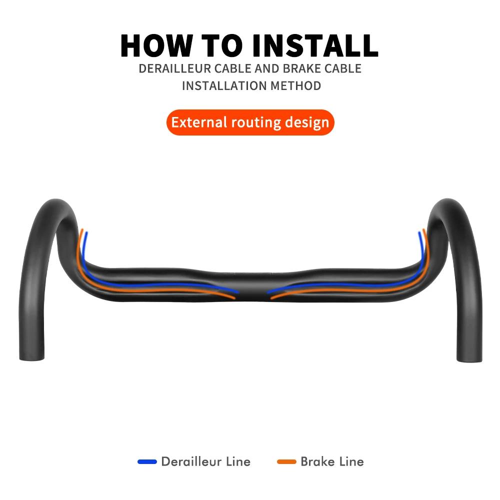 TOSEEK – guidon en carbone pour vélo de route, réduire la résistance, barres coudées, pièces de renf