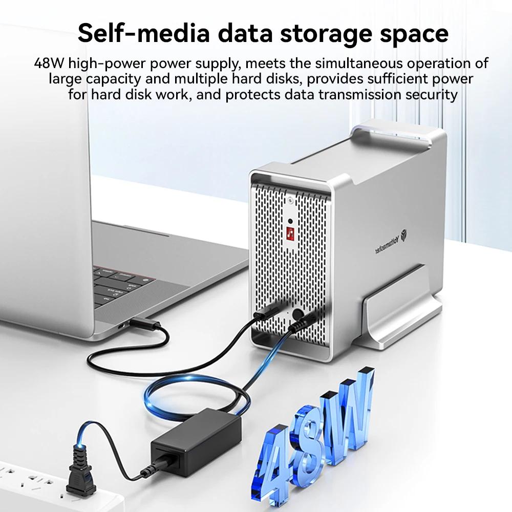 Boîtier de disque dur RAID Yottamaster 2 baies 2,5" 3,5" SATA SSD/HDD 4 RAID, boîtier externe pour d