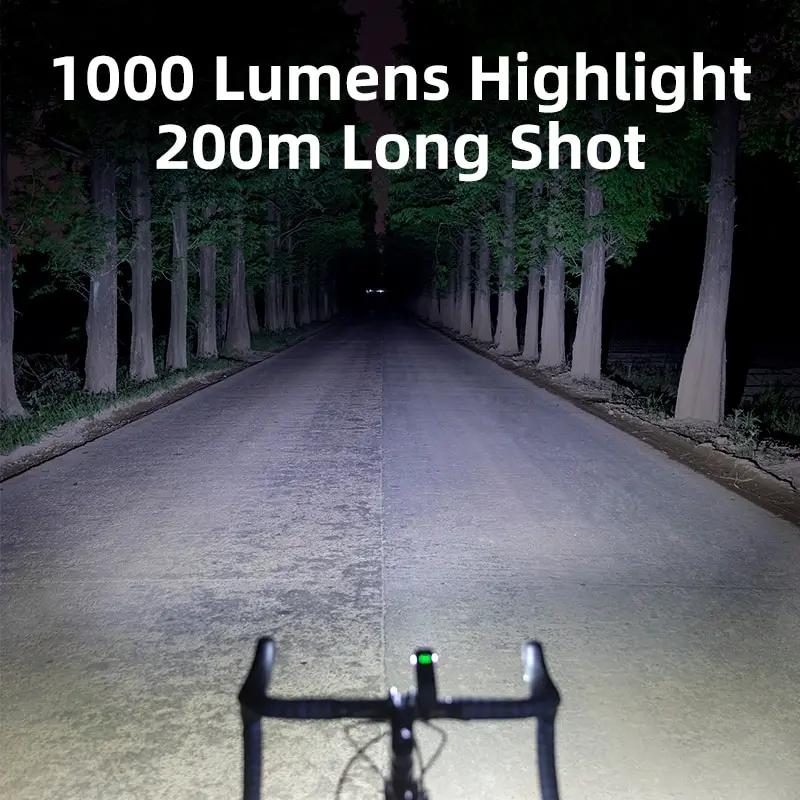 OFFBONDAGE Vélo Lumière 1000Lumen Vélo Phare Banque de Puissance Lampe de Poche Guidon USB Charge VT