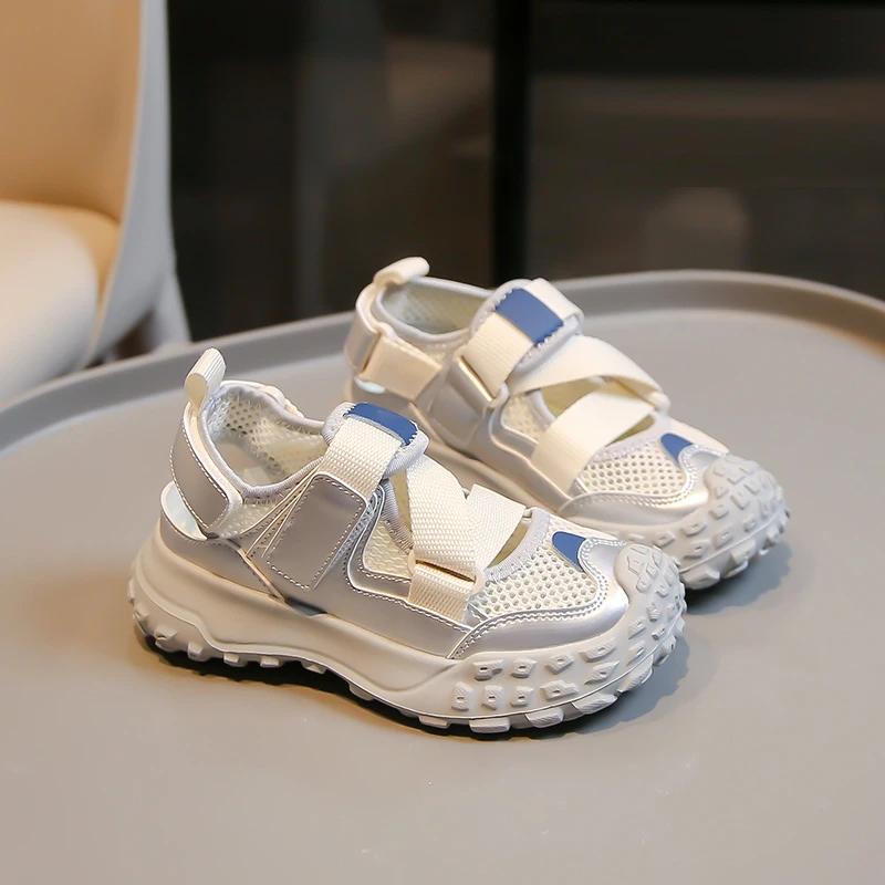 Sandales de sport d'été pour filles, chaussures en maille à semelles souples, légères, antidérapante