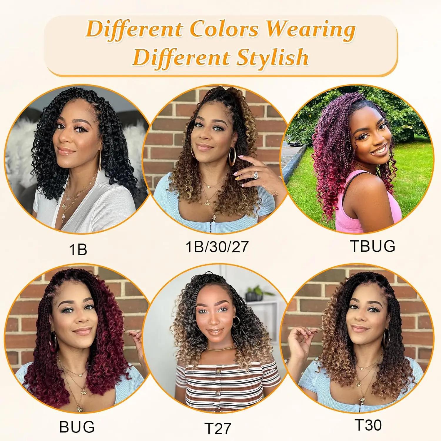 10 pouces déesse boîte tresses Crochet cheveux 1 paquet/lot synthétique Boho Crochet boîte tresses a