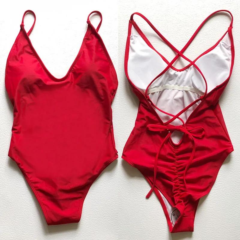 Sexy rembourré solide maillot de bain femmes une pièce maillot de bain 2025 nouveaux Bikinis maillot