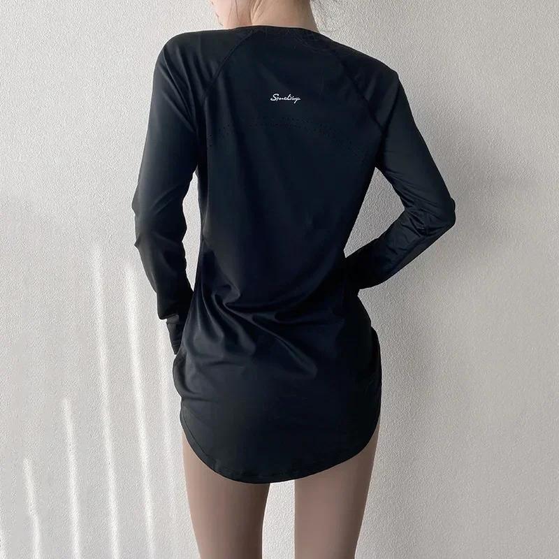 Vêtements de yoga à manches longues pour femmes, vêtements de sport pour femmes, chemisiers de cours