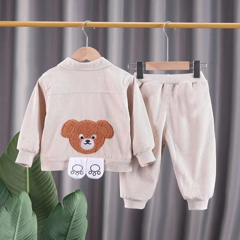 Ensembles pour bébés, nouveaux vêtements de printemps et d'automne, ensemble de loisirs manteau + pa