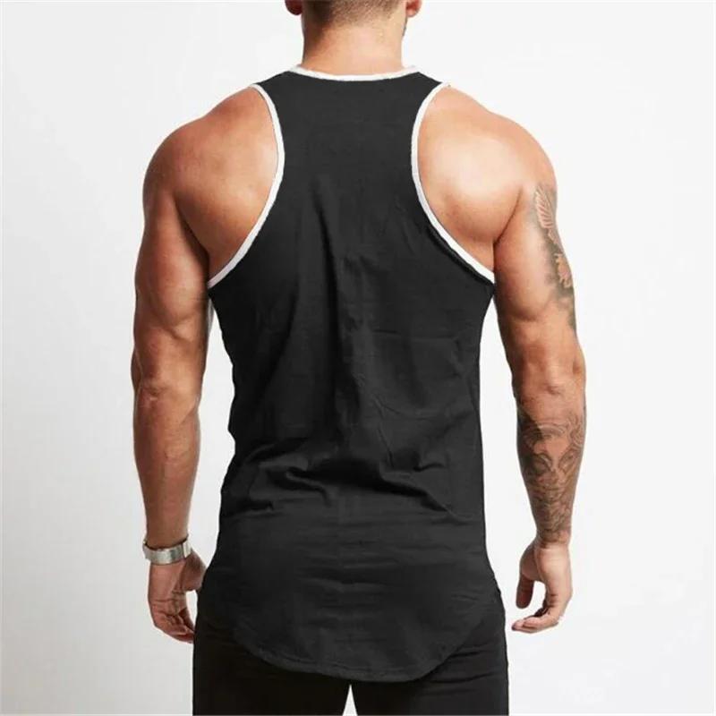 Gym musculation sport T-shirt entraînement Muscle gilet Fitness coton respirant sans manches T-shirt