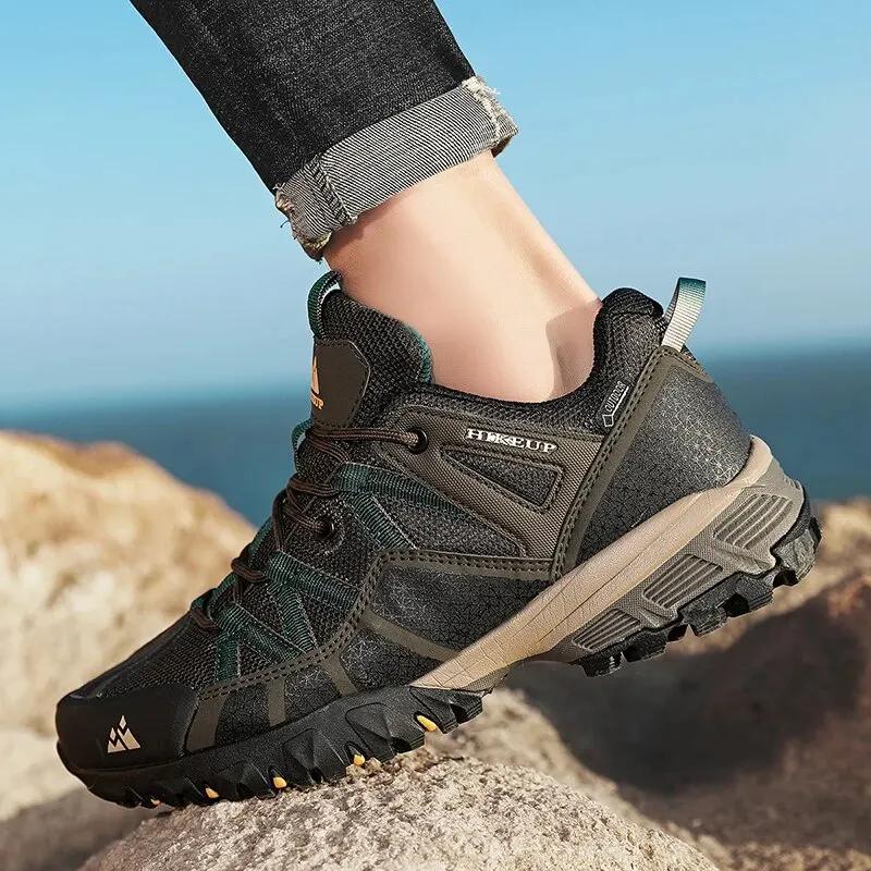 HIKEUP respirant amorti antidérapant baskets hommes chaussures de randonnée course Trekking baskets